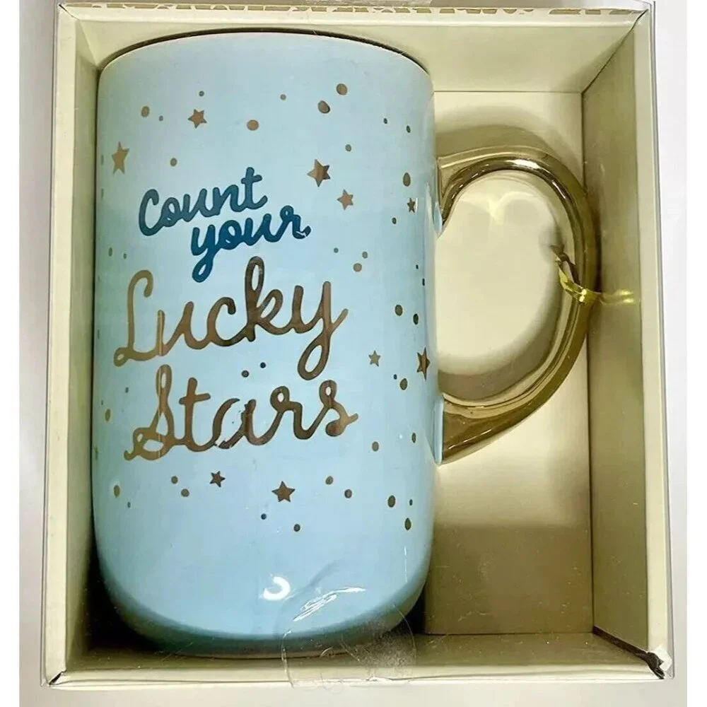 Jumbo Mug Modern Expressions Coffee Tea 20.6 oz Gift Count Your Lucky Stars New
